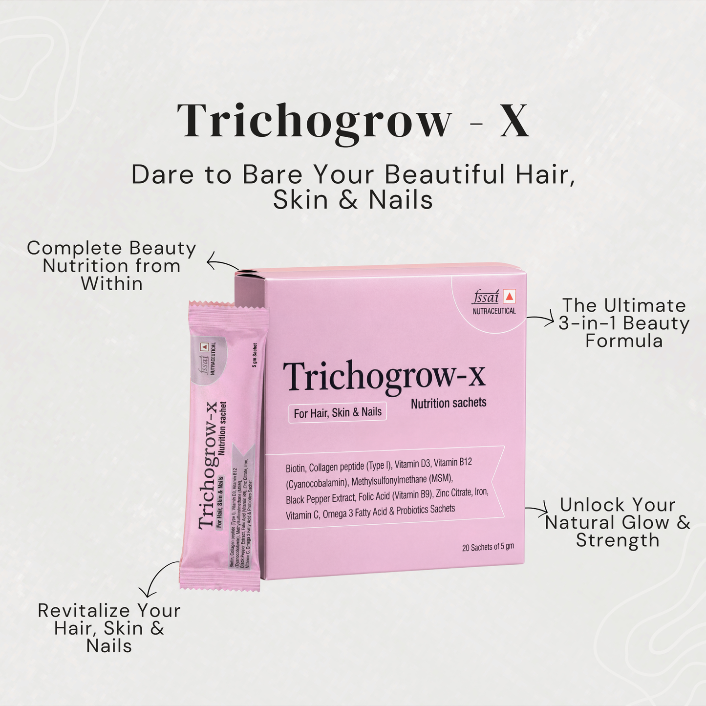 Trichogrow-X — Hair, Skin & Nails Nutrition Sachets